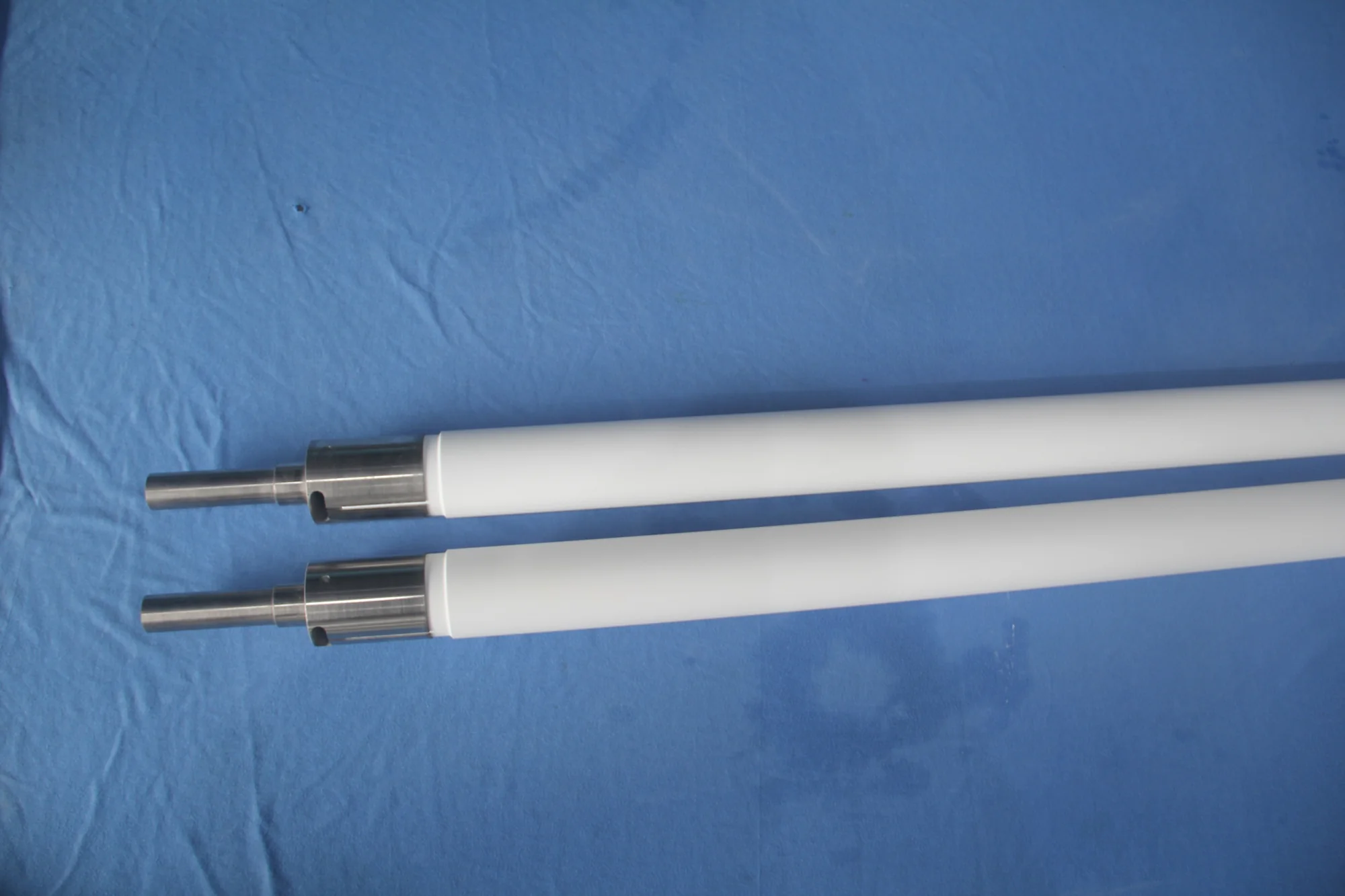 Close-up of finished industrial ceramic rollers