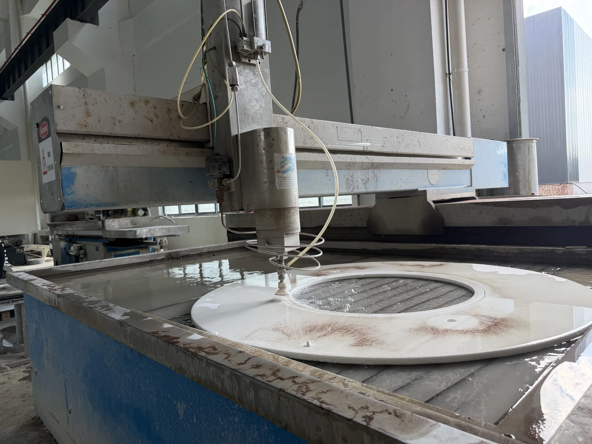 CNC machining of a large technical ceramic plate