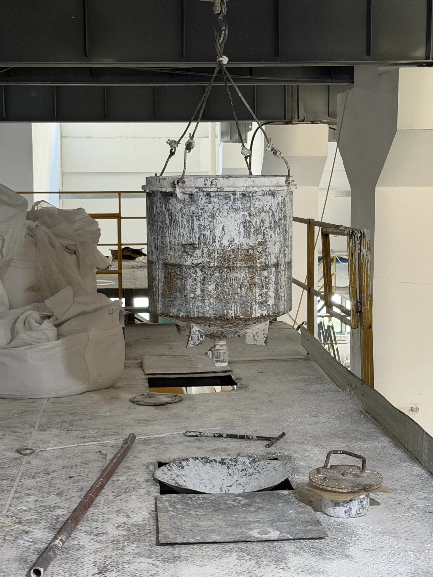 Heavy process equipment at the ceramic factory